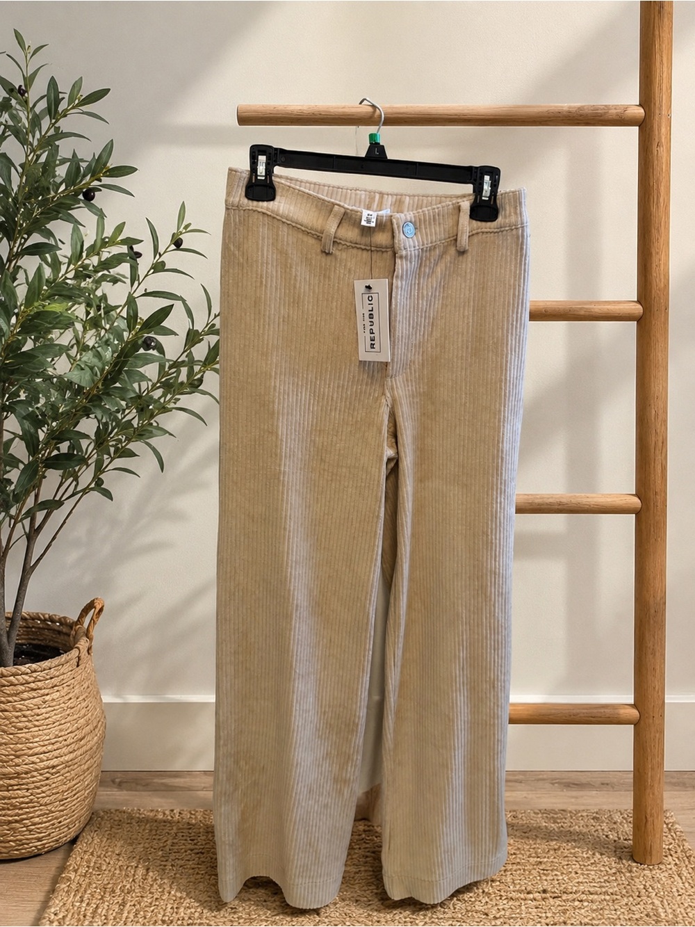 For The Republic Tan Corduroy Wide-Leg Trousers